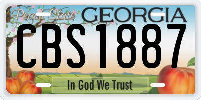 GA license plate CBS1887