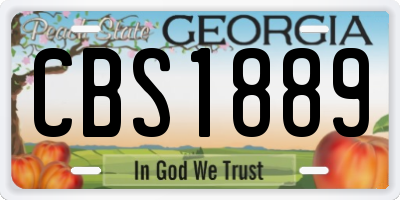 GA license plate CBS1889