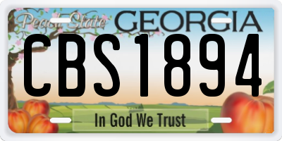 GA license plate CBS1894