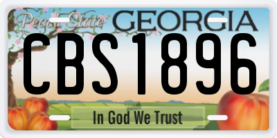 GA license plate CBS1896
