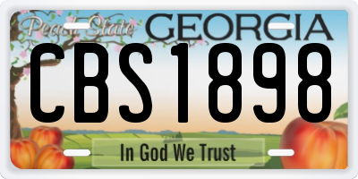 GA license plate CBS1898
