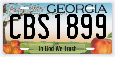 GA license plate CBS1899