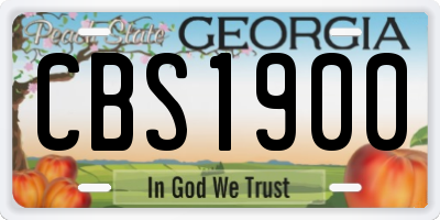 GA license plate CBS1900