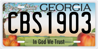 GA license plate CBS1903