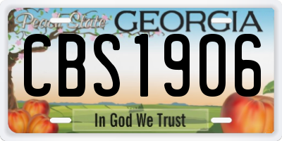 GA license plate CBS1906
