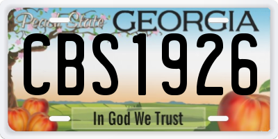 GA license plate CBS1926
