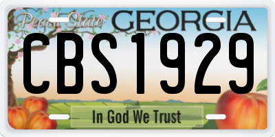 GA license plate CBS1929
