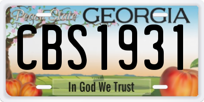 GA license plate CBS1931