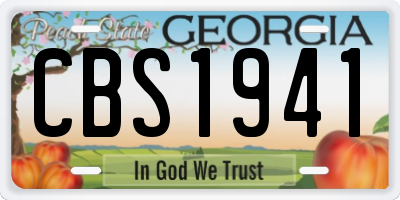 GA license plate CBS1941