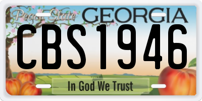 GA license plate CBS1946