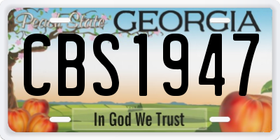 GA license plate CBS1947