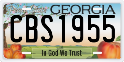 GA license plate CBS1955