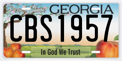 GA license plate CBS1957