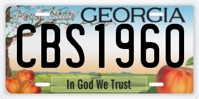GA license plate CBS1960
