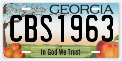 GA license plate CBS1963