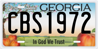 GA license plate CBS1972