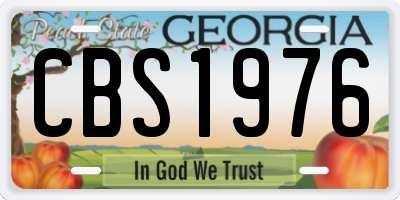 GA license plate CBS1976