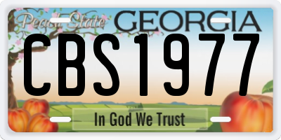 GA license plate CBS1977