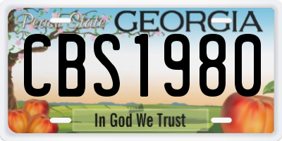 GA license plate CBS1980