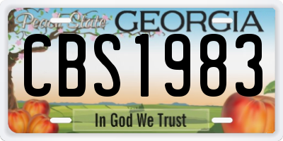 GA license plate CBS1983