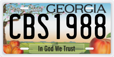 GA license plate CBS1988