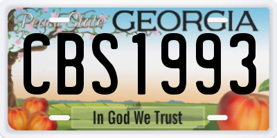 GA license plate CBS1993