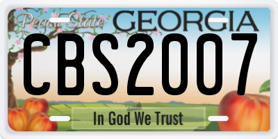 GA license plate CBS2007