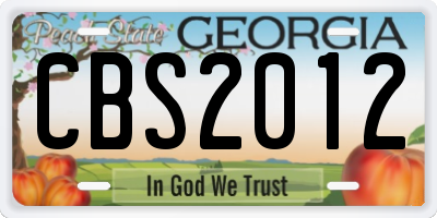 GA license plate CBS2012