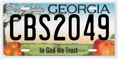 GA license plate CBS2049