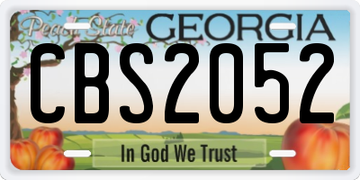 GA license plate CBS2052