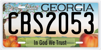 GA license plate CBS2053