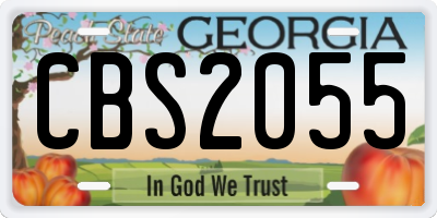GA license plate CBS2055