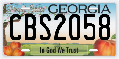 GA license plate CBS2058