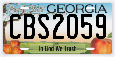 GA license plate CBS2059