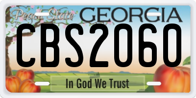GA license plate CBS2060