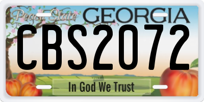 GA license plate CBS2072