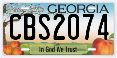 GA license plate CBS2074