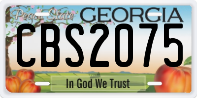 GA license plate CBS2075