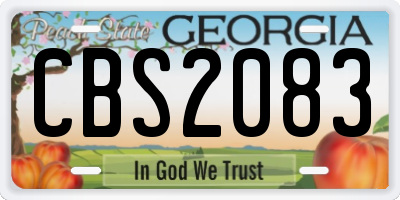 GA license plate CBS2083