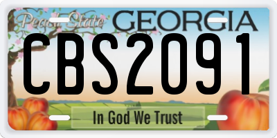 GA license plate CBS2091