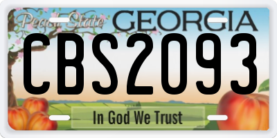 GA license plate CBS2093