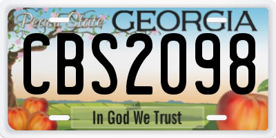 GA license plate CBS2098