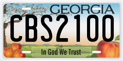 GA license plate CBS2100
