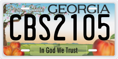 GA license plate CBS2105