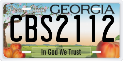 GA license plate CBS2112