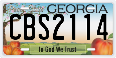 GA license plate CBS2114