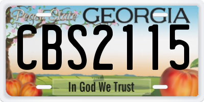 GA license plate CBS2115