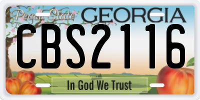 GA license plate CBS2116