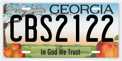 GA license plate CBS2122