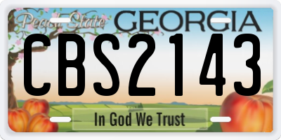 GA license plate CBS2143